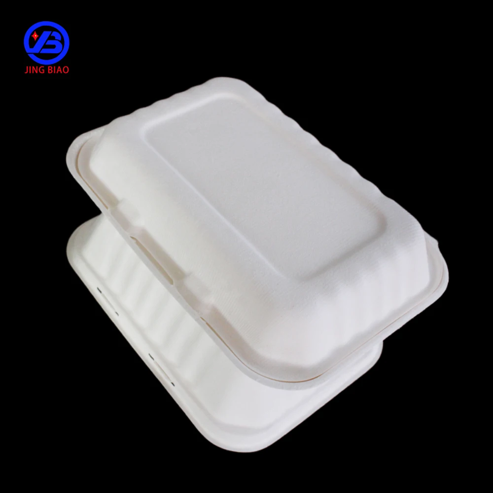 Bagasse Pulp Biodegradable Sugarcane Packaging Fast Take Out Bento Disposable Food Container Take away Boxes
