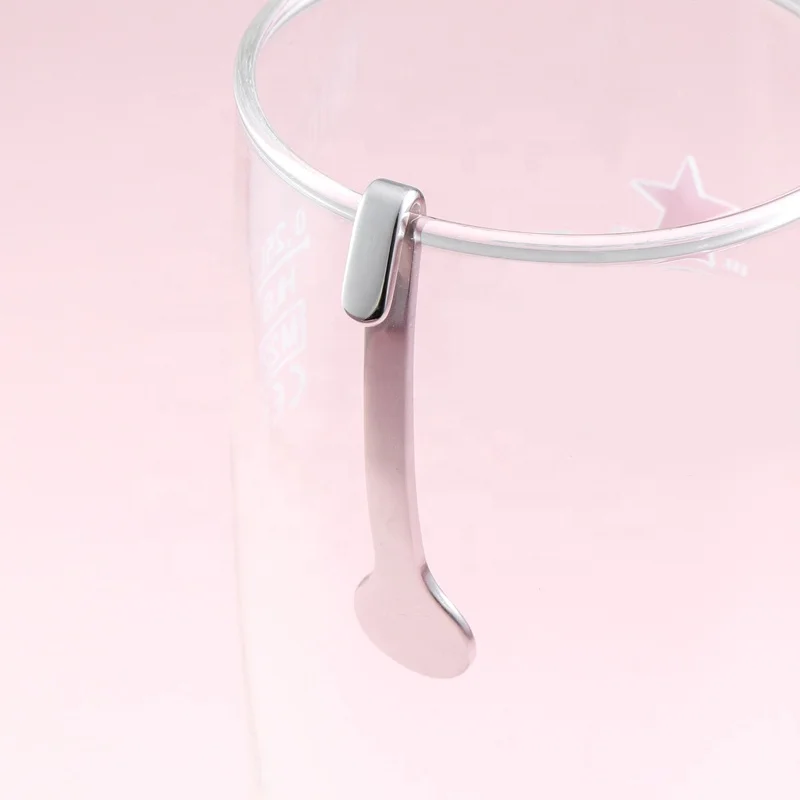 Top quality tiny Hooked cosmetic cream spoon stainless steel mini shilajit hook spoon