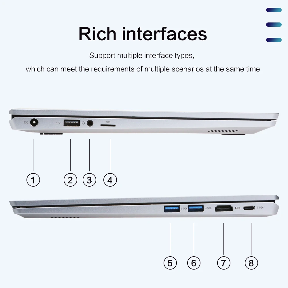 Factory OEM Laptop 14 Inch Intel Core i5 With Backlit Keyboard With Fingerprint Unlock Gray Metal Laptop For Business