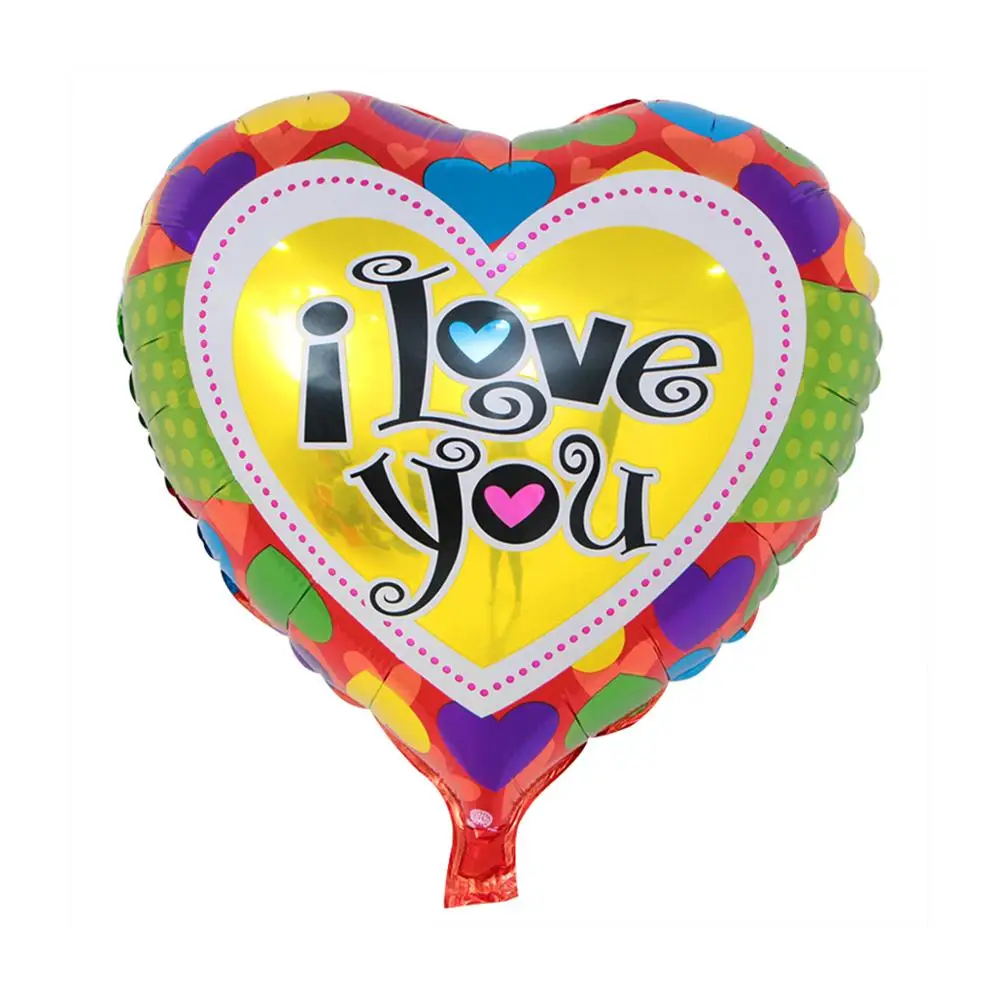 18 Inch Heart shape Happy Wedding Decorations I LOVE YOU Foil Balloons Helium Party Supply Flower Love Valentines Day Balloons