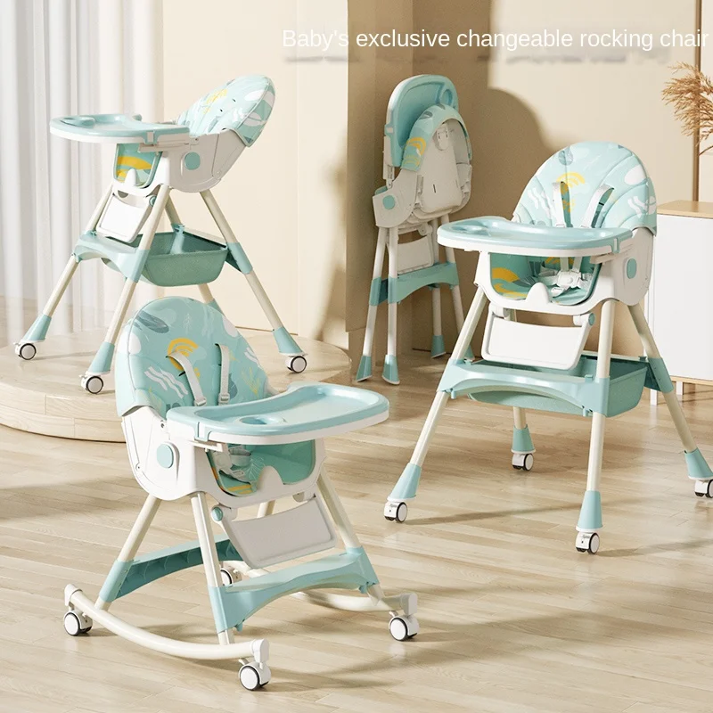 3 In 1 Foldable Portable High Dining Baby Kids Feeding Chair Dining Adjustable Baby Highchair