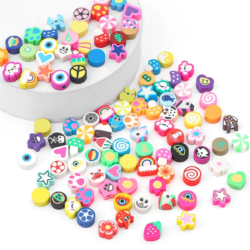 Hot Christmas Polymer Clay Bead Soft Pottery Beads Ornaments Decorative Diy Beads And Charms For Jewelry Making Accessories Kit