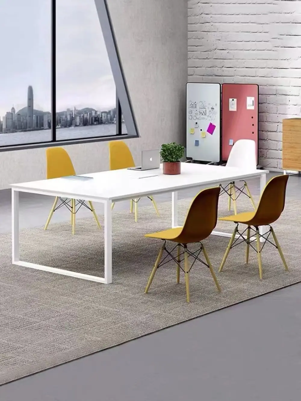 China Wholesale Space Saving Metal Frame Wood Meeting Table Efficient Sleek Design For Compact Spaces