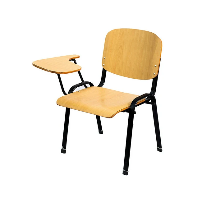 ZOIFUN School Furniture Modern Wood Studying Training Student Chair with Writing Pad