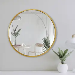 36 Inck Circlech Round Bathroom Wall Mirror Bla Vanity Mirror With Premium Brushed Metal Frame For Entryways Living Rooms