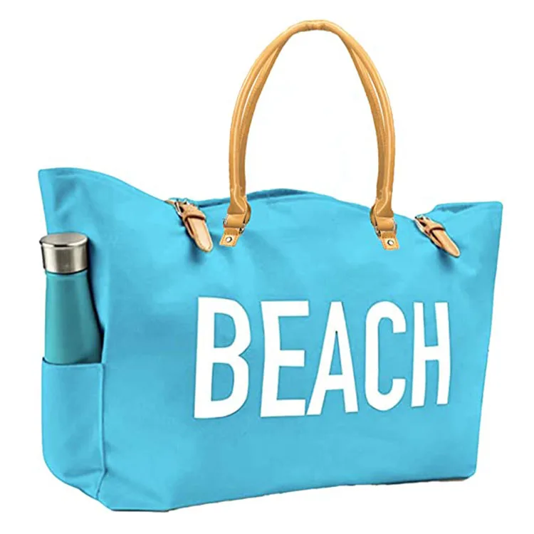 Custom Waterproof Extra Large Shopping Heavy Duty Reusable Gym Travel Handbag Shoulder Summer Beach Tote Bag