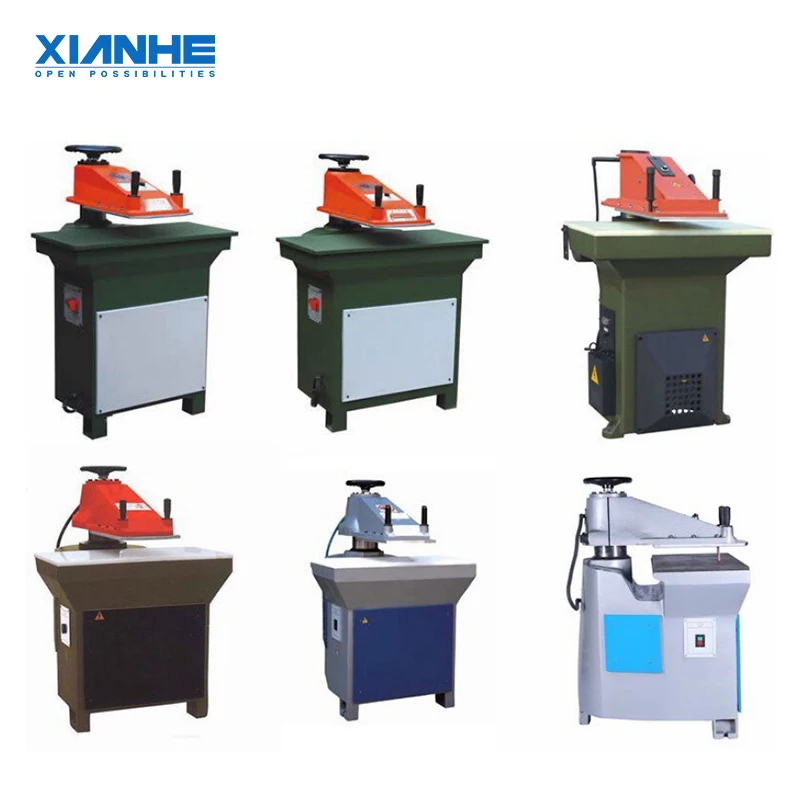 Swing arm die cutting press machine to cut shoe sole
