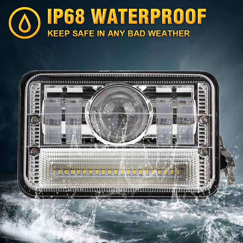 KEEN Square 5 inch LED Work Lamp for Car ATVS 4x4 Offroad Camping Light High/Low Beam Off Road Spotlight LED Auto Accessories