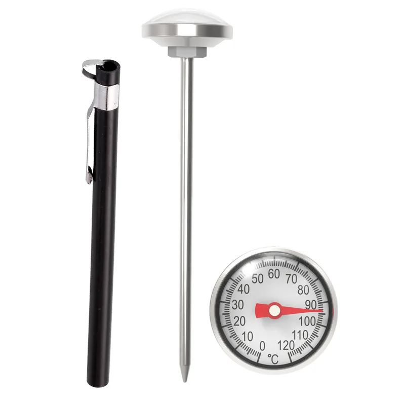Bimetallic Food Thermometer Probe Type Kitchen Milk Coffee Stainless Steel Food Baking Thermometer Table