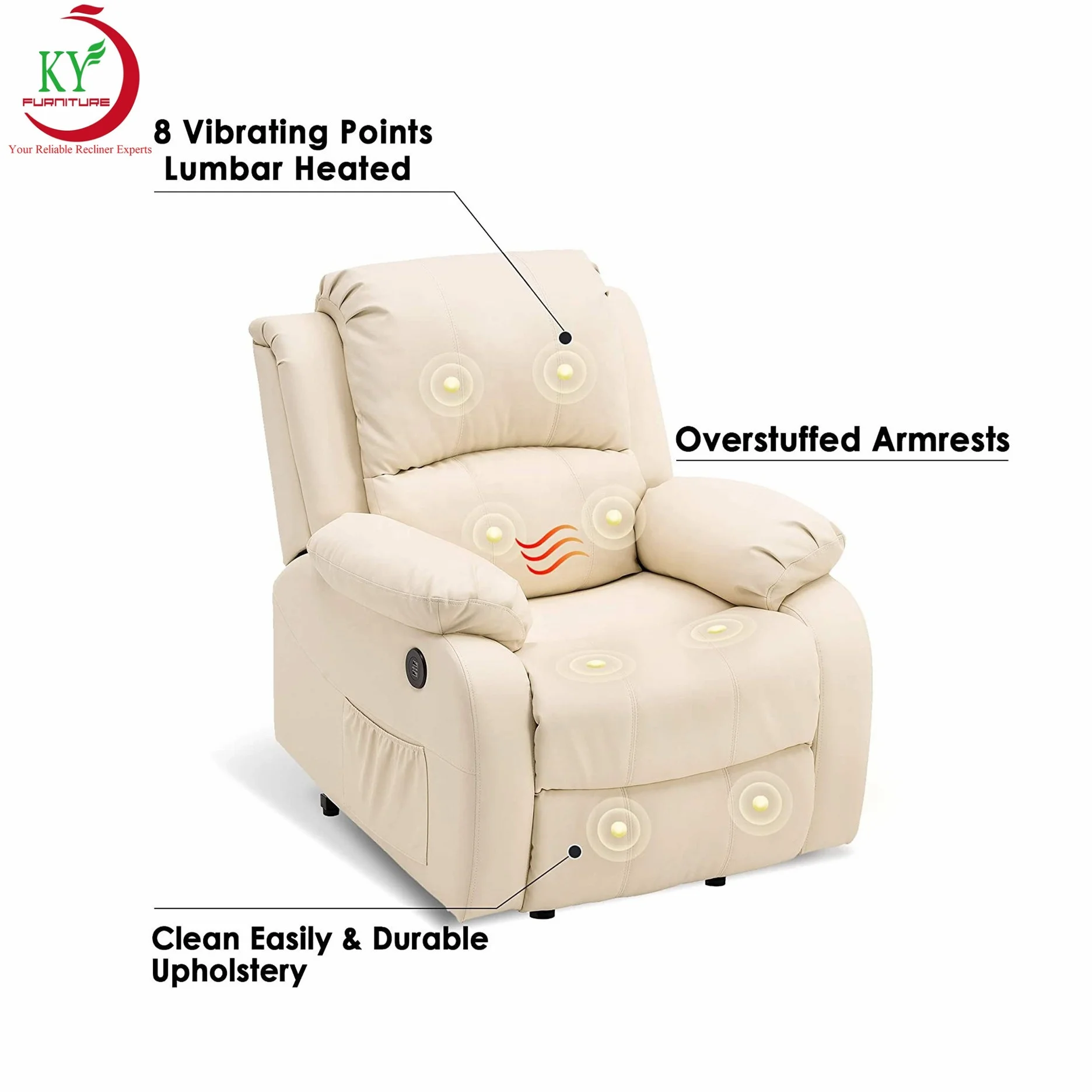 Geeksofa Platform Top Selling Adjustable Electric Power Lift Recliner Sofa Chair With Massage And Heat USB Charge For Elderly