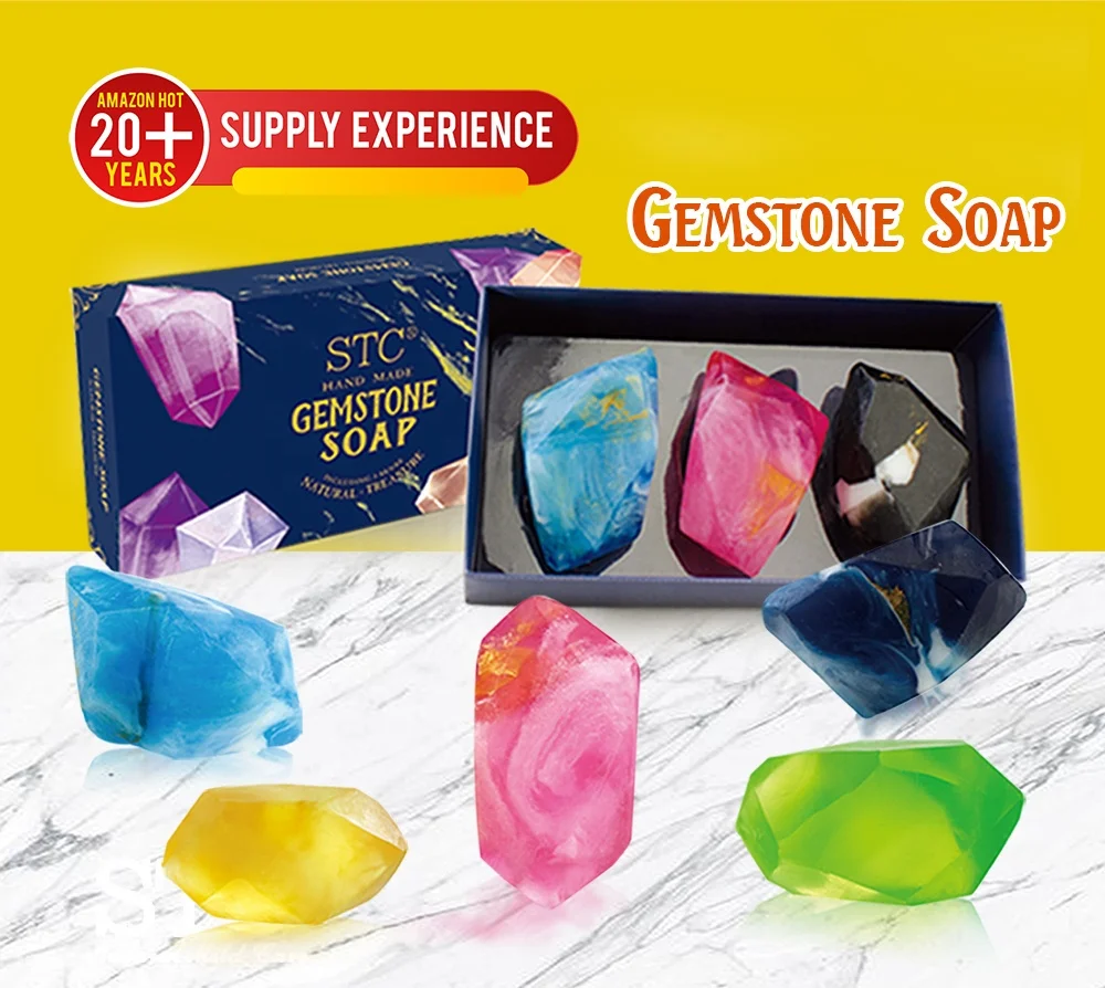 Private label skin care soap stone  body wash gentle moisturizing  gemstone rock soap
