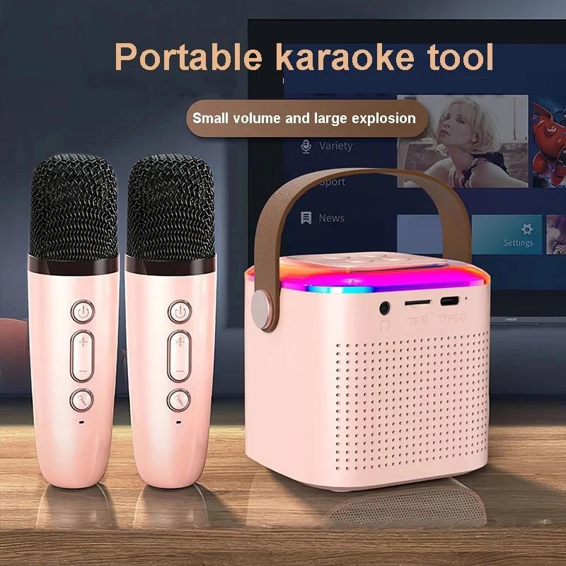 Mini Karaoke Machine For Adults And Kids Portable Speaker With 2 Wireless Microphone Karaoke Gifts For Birthday