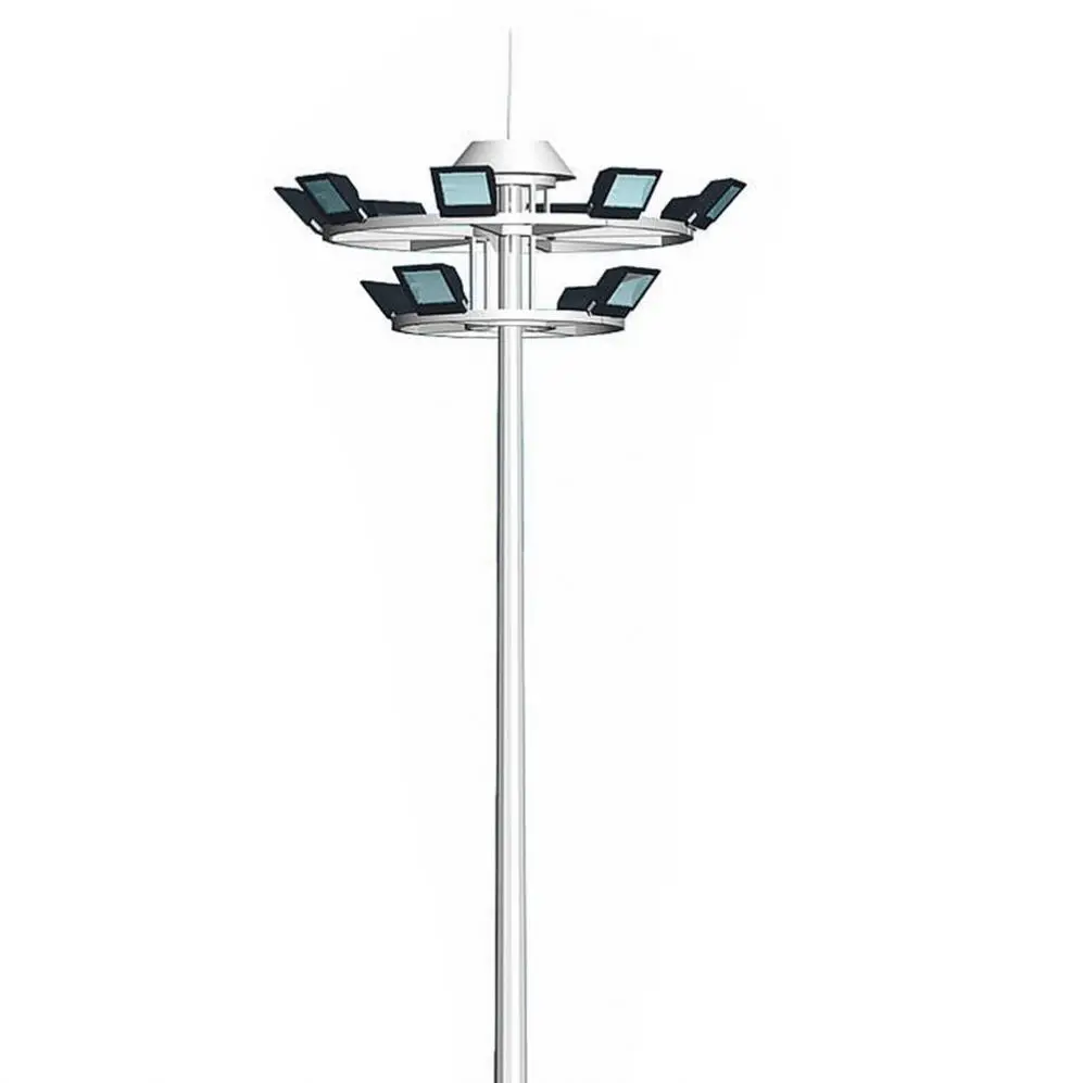 Outdoor high mast stadium sport field led flood light pole 10m 12m 15m 18m 20m 25m 30m high mast flood lighting poles