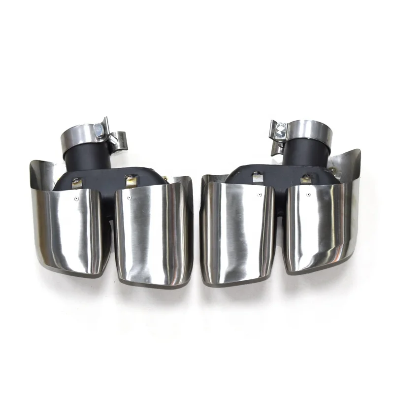 SYPES Plating Black Exhaust Muffler Tip Modified For 2014-2018 Small Cayene 95B Original Square To Four Square Tip