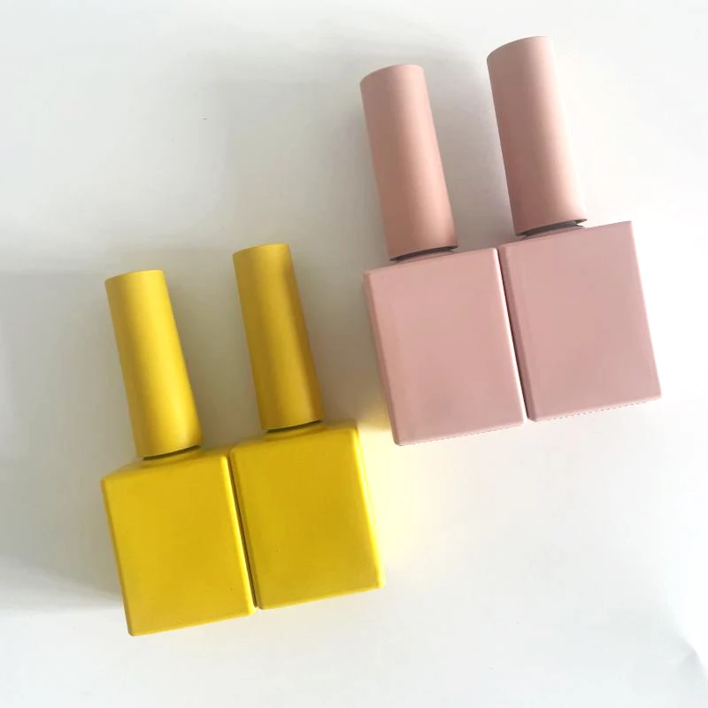 Custom nail polis bottle 10ml 12ml 15 Ml 20ml 30ml glass square gel polish bottle 15ml pink empty nail polish bottle