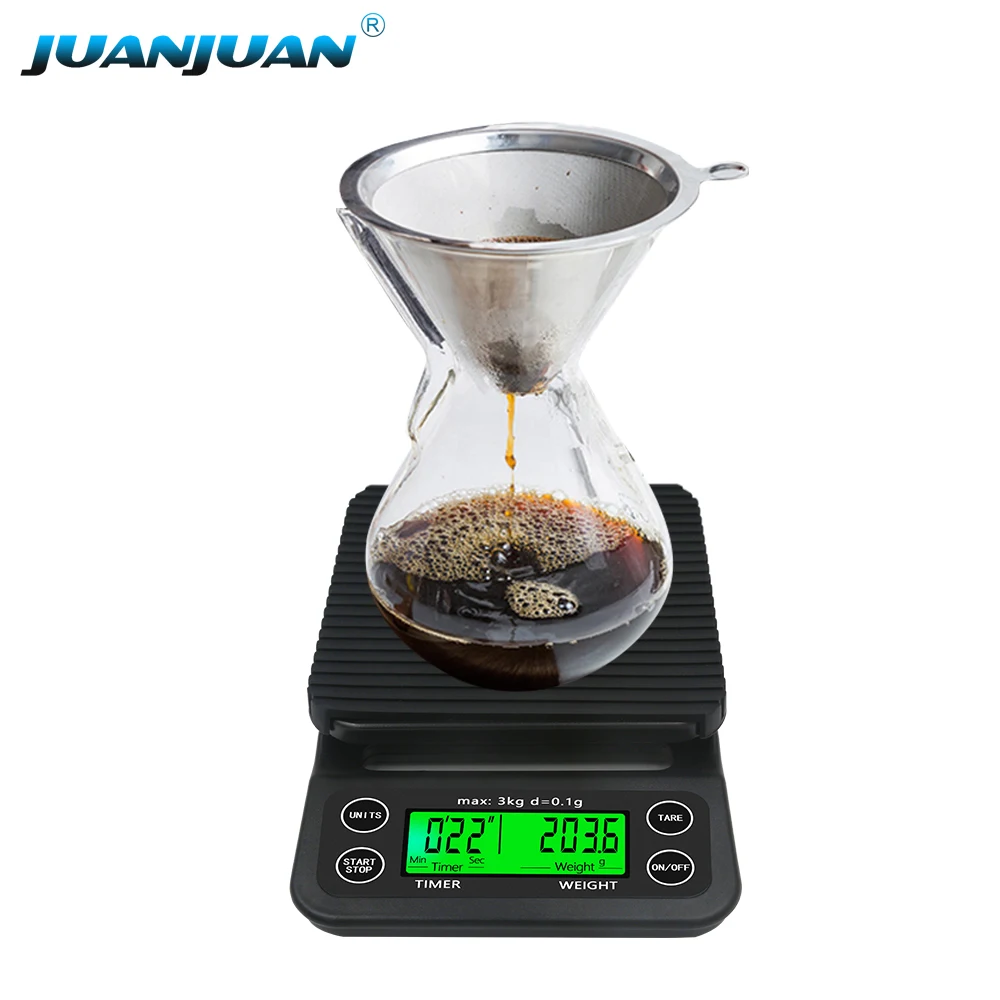 Digital Coffee Scale 3kg 5kg Digital Kitchen Weighing Scale High Precision LCD Food Weight Scale with Timer