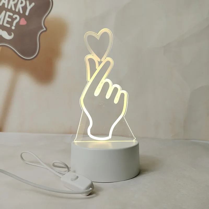 3d светодиодный держатель лампы для Usb-кабель сенсорный 7 цветов красочные акриловые световые основы Настольный Декор...