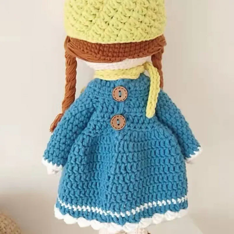 Handmade Crochet Wool Doll Rabbit Animal Stuffed Plush Toy Baby Soothing Baby Sleeping Doll