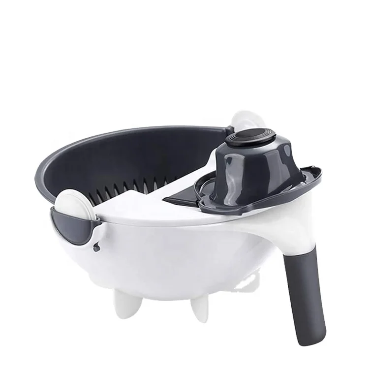 
Amazon Best Seller Vegetable Cutter Chopper, Hand Manual Food Chopper Slicer for Garlic, Onion, Fruit with Rotate Drain Basket 