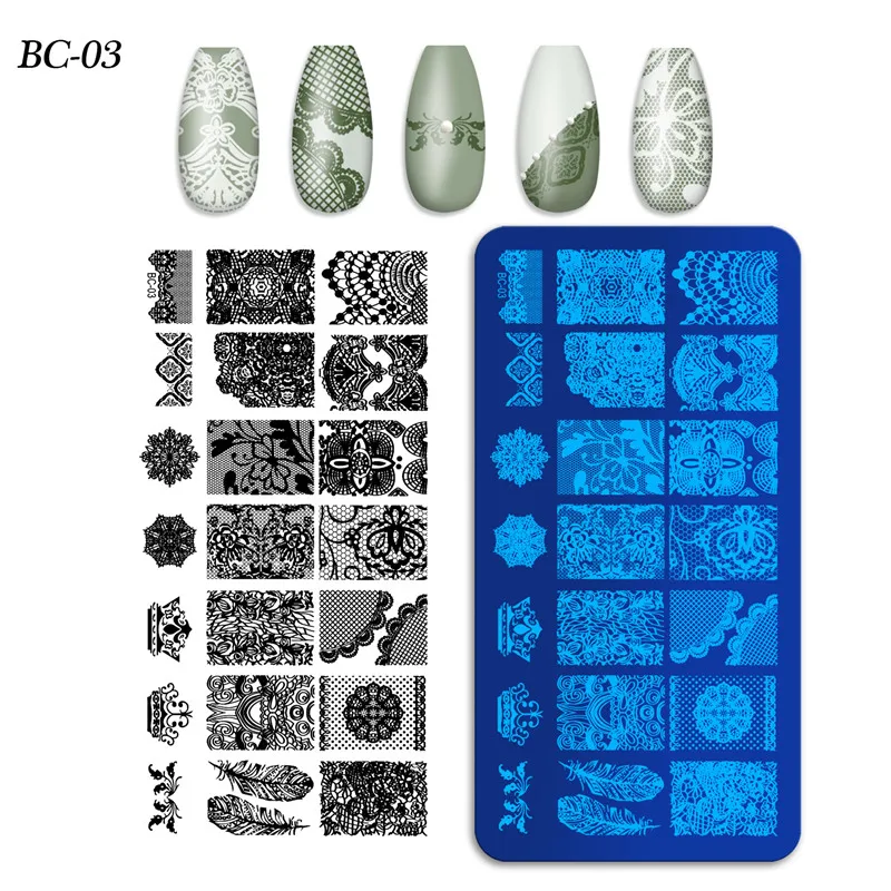 New Fashion 12*6cm Nail Art Image Design Stamping Template Flower Butterfly Print Transfer Template Nail Plate