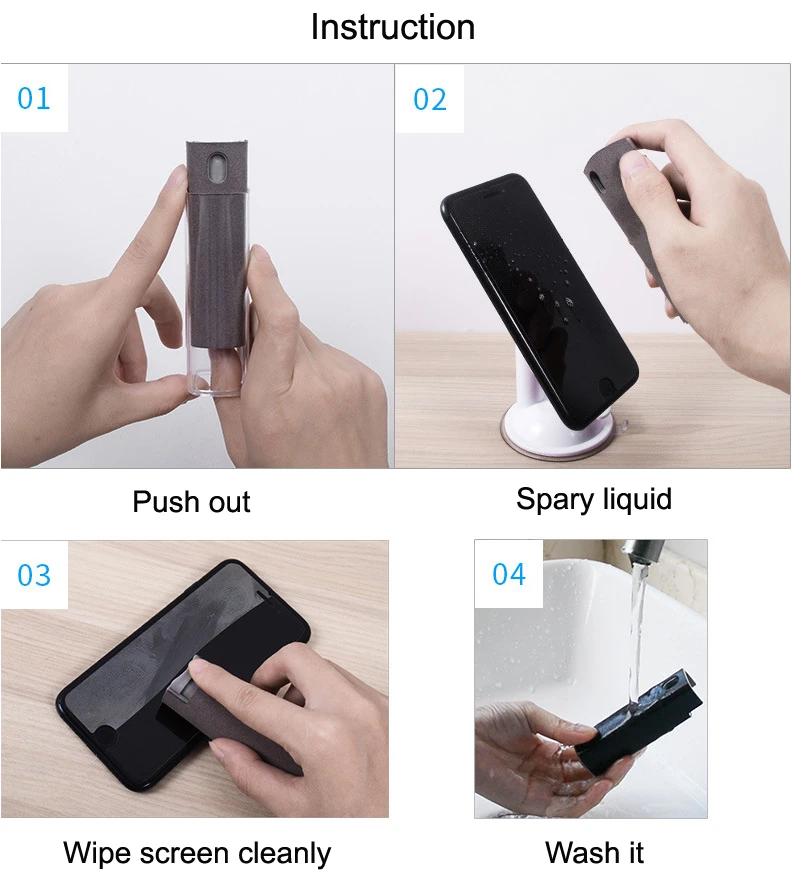 
Liquid mobile phone tablet laptop screen spray cleaner kit 