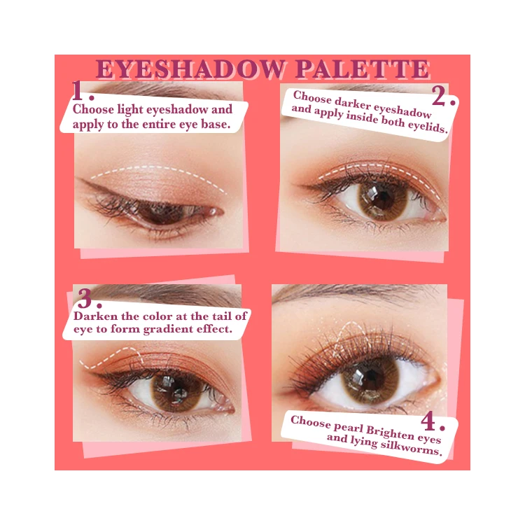 Hotsale 4-Color Square Flash Eyeshadow Tray Custom Private Label Makeup Shimmer Cosmetics for All Skin Tone Powder Eye Makeup