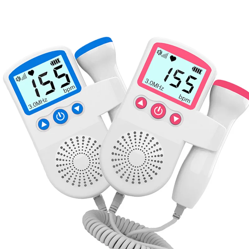 Portable 3 MHz Ultrasonic Heartbeat Detector Monitor Home Pregnancy Pregnant Fetal Heartbeat Doppler