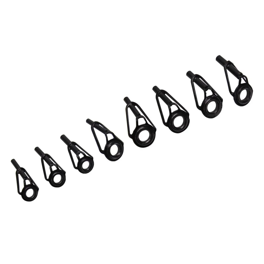 80Pcs 8 Sizes Ceramic High Carbon Steel accessories Fishing Rod Guide Tips Set Top Eye Rings Line Repair Kit