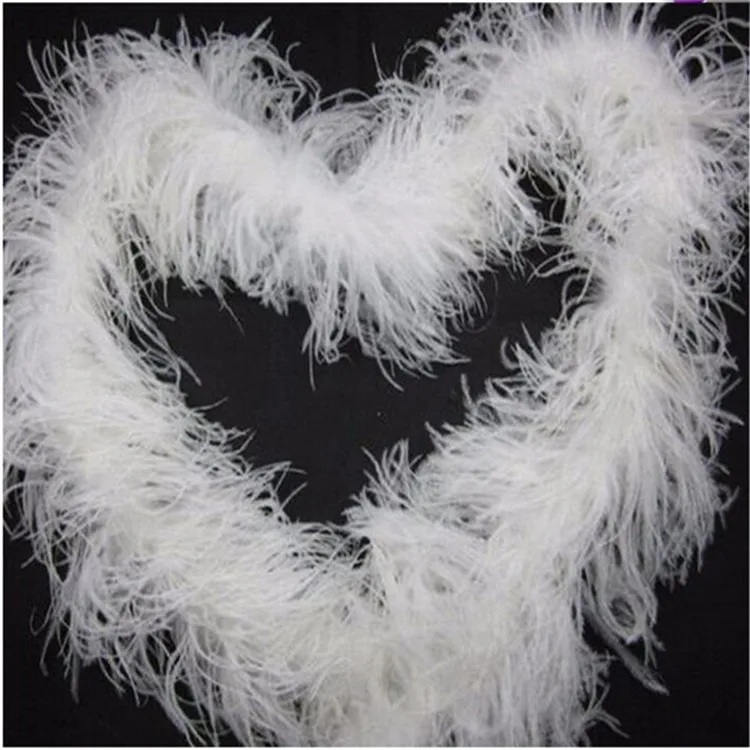 Wholesale High Quality Fluffy Ostrich Feather Boas Cheap Feather Trimming 4 Ply