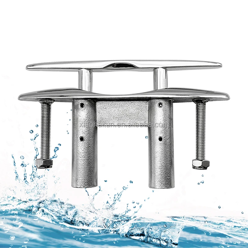 Boat Yachting Stainless Steel Marine Equipment 316 6inch Flush Pop Up Cleat Marine Mooring Bollard For Boat