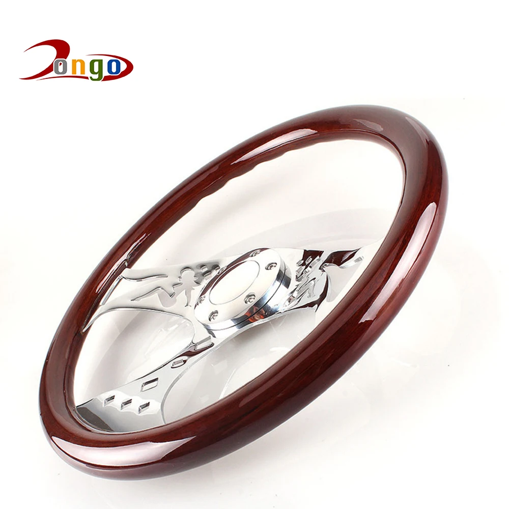 380mm 15inch  modified Steering Wheel For Universal Racing Peach Wood Retro Beauty Steering Wheel Solid Wood Stamping Pattern