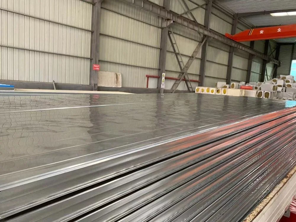 Sandwich Panel Stainless Steel Color Steel rock wool