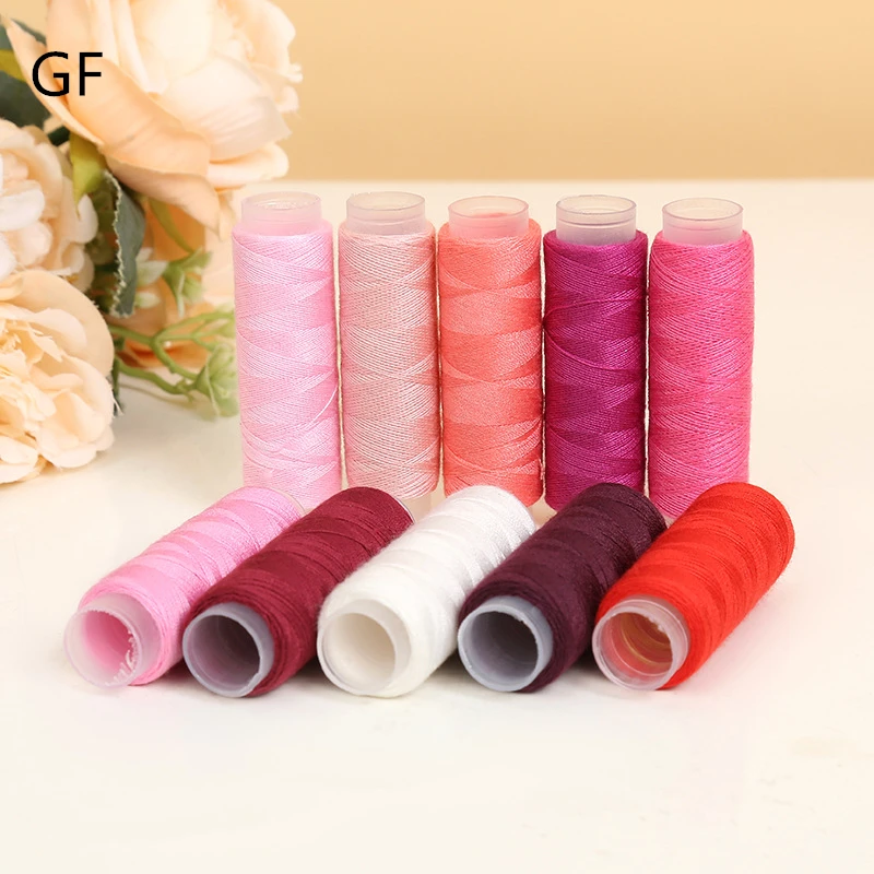 Hot Selling High Quality 100Yards Small Roll 402 Household Sewing Machine Thread 100% Polyester Thread For Sewing