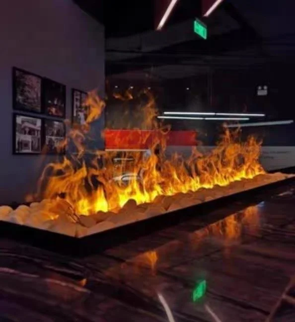 Holographic fireplace flame-like effect LED water vapor fireplace conforming to EU certification