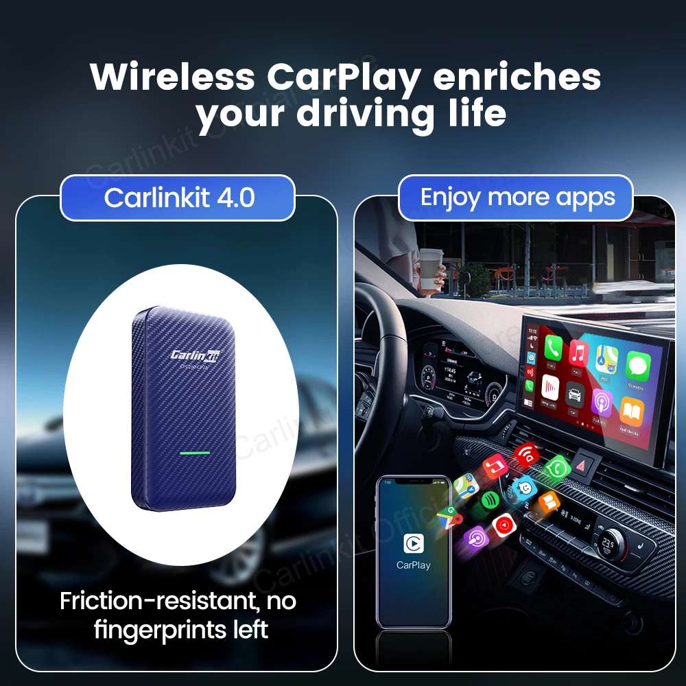 Carlinkit 4 0 Carplay Dongle Беспроводной Android Auto 2 в 1 подходит для iPhone и телефонов обеспечивает беспроводную жизнь