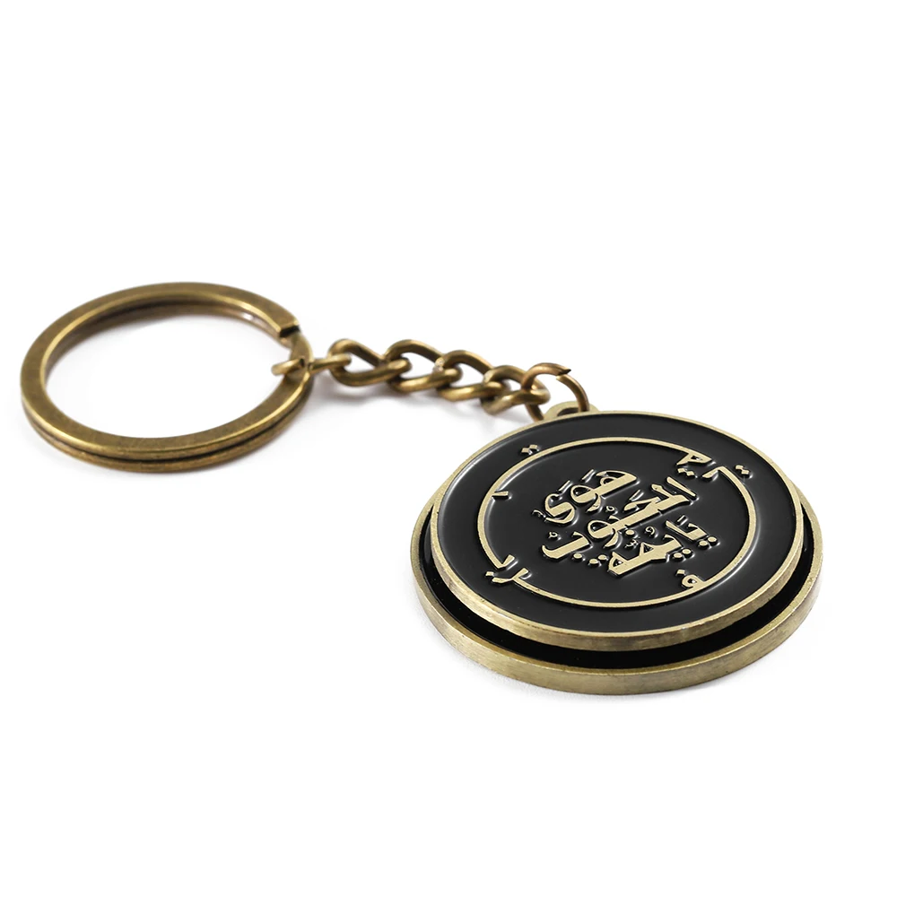 2024 New Key Chain Spinner Brass Keyrings Metal Custom Logo Brand Letter 360 Degrees Spinning Enamel Keychain with Packing Card