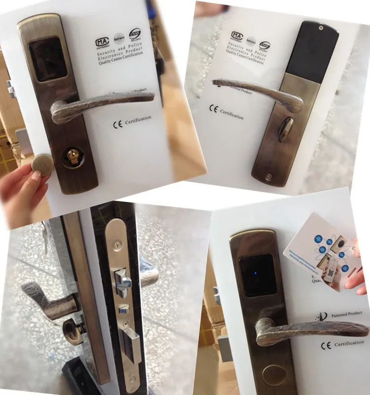 Zinc Alloy Smart European Mortise card Lock With Narrow Panel