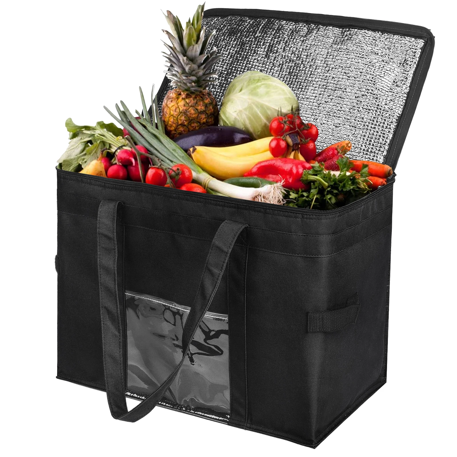 Высококачественные индивидуальные большие складные сумки для покупок, Термосумка из полиэстера большой емкости для доставки продуктов