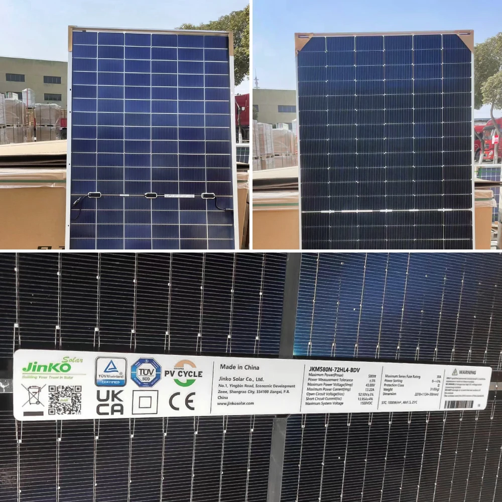 Jinko Bifacial двойные стеклянные солнечные панели 570 Вт 580 590 N типов Topcon фотоэлектрический модуль