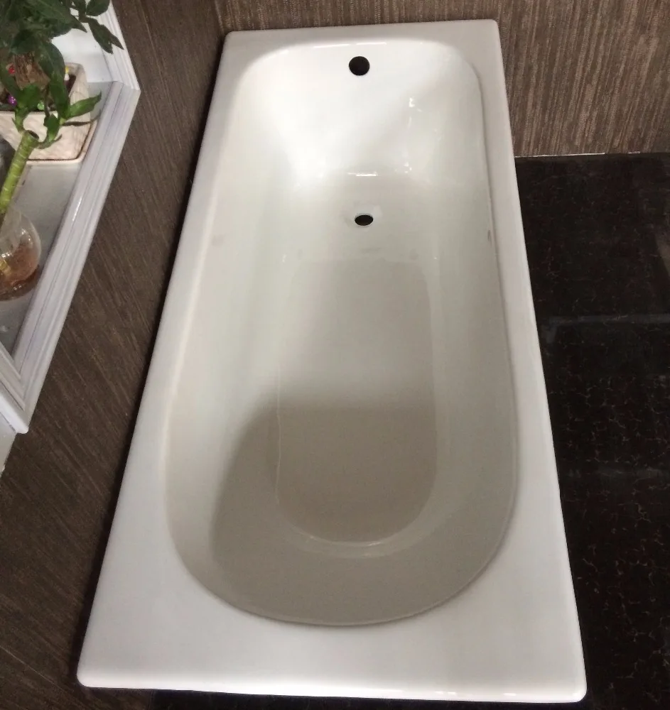 simple style enameled cast iron bath tub built-in bath
