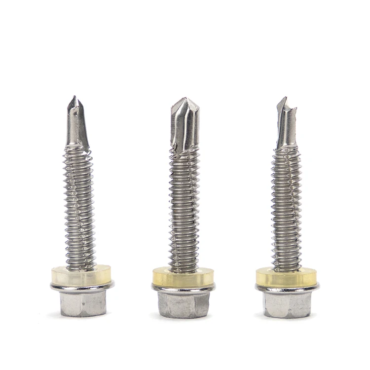 steel Din7504k with Epdm Washer White Zinc Plated Self drilling Screws Hex Flange Head Self Drilling Screw