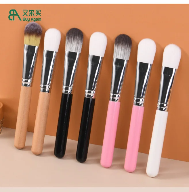 Wholesale private label high quality wooden black facial wooden mask pack brush nylon hair bristle clay facial face mask brush