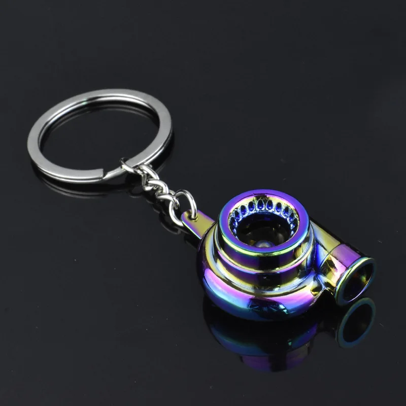 Mini Colorful Turbo Keychain Spinning Turbine Key Chain For Women Men Cool Turbocharger Keyring Fashion Jewelry Gift Accessories
