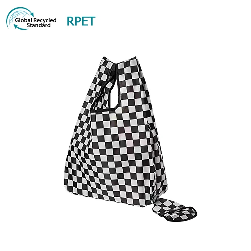 Lightweight and Simple Eco-Friendly Woven Bag Convenient Foldable and Waterproof Tote for Shopping PP Fabric Durable Material