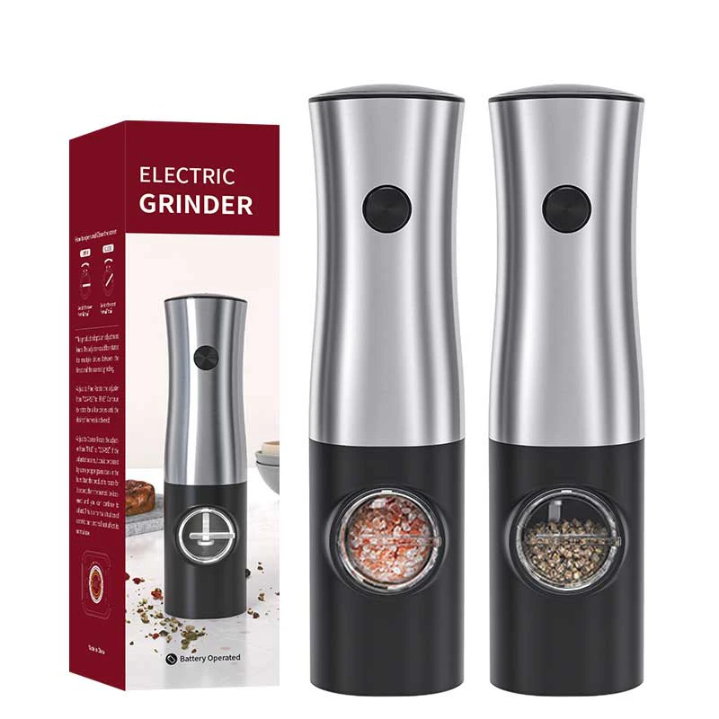 Hot Sale High Quality Battery Black and Silver Saving Tool Electric Mill Rechargeable Pepper