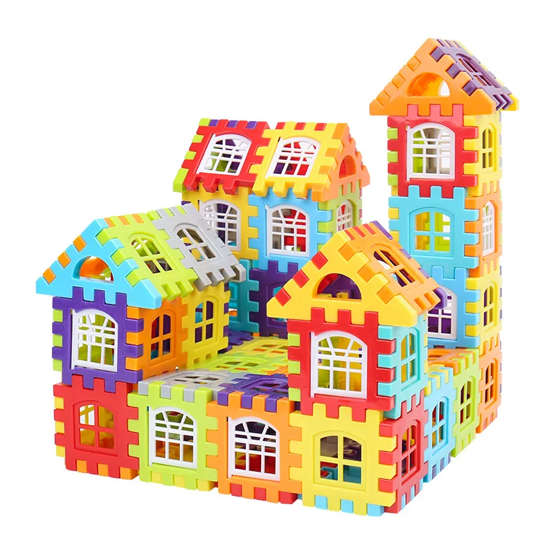 Kids Toy New House Building Blocks With Windows Kindergarten Large Cube Puzzle New House Toys Wholesale Building Blocks Hot Sale