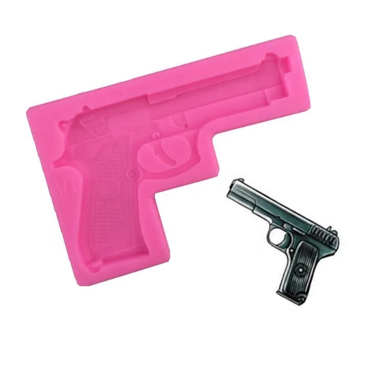 Gun Pistol 3D Soft Silicone Cake Decorating Fondant Sugar Craft Molds