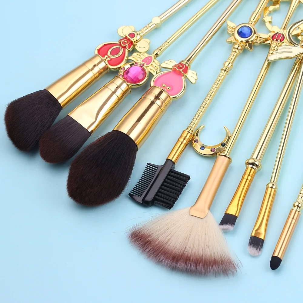 
Dropshipping Make Up Accessories 2021 Maquillaje Brochas Gold 8 Pcs Anime Sailor Moon Makeup Brush Set Beauty Supplies Cosmetic 