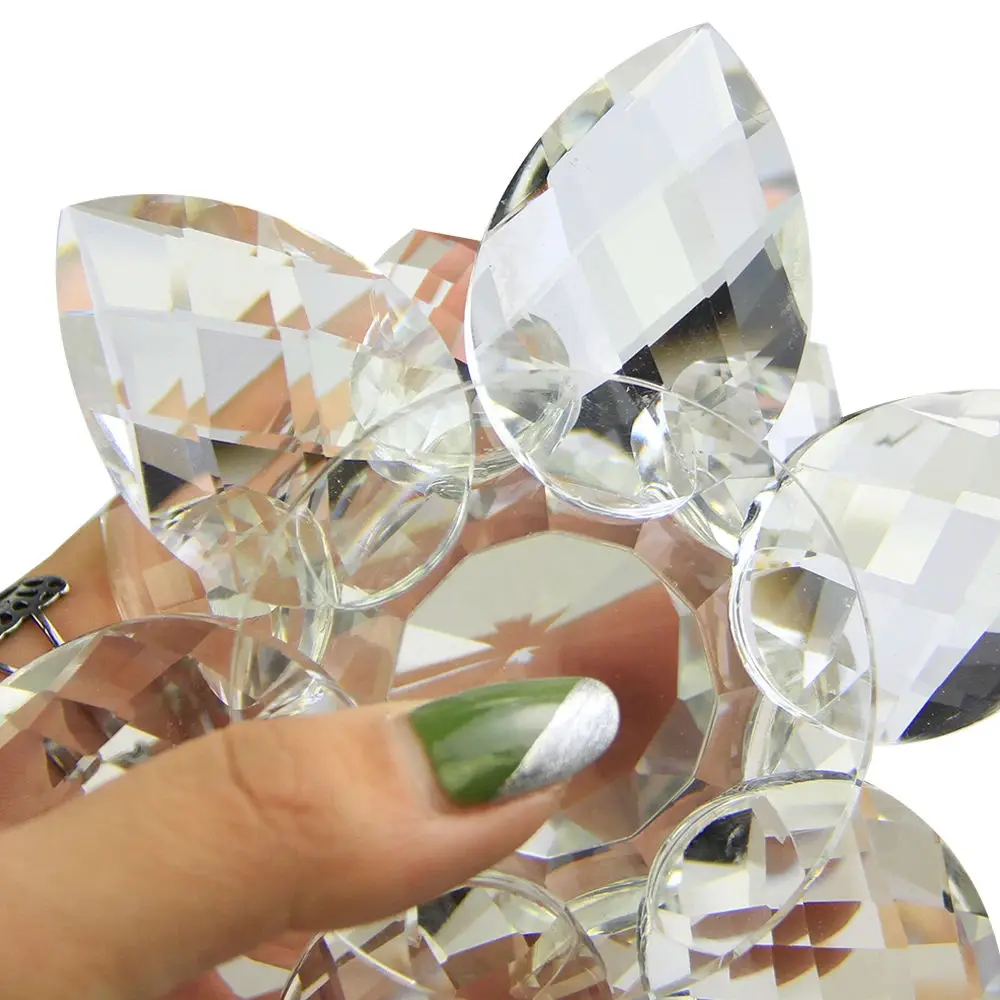 Honor of crystal 60mm-200mm Fengshui Crafts Colors Crystal Lotus Flowers Decorative Collection Ornament