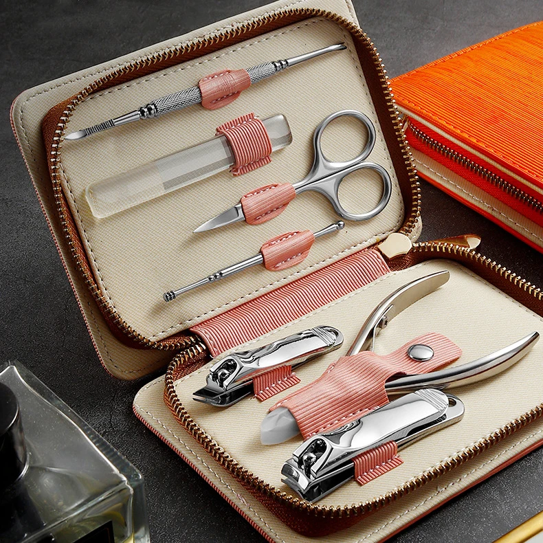 7 в 1 педикюрные наборы из нержавеющей стали профессиональные кусачки для ногтей с футляр ухода за ногтями Маникюрный